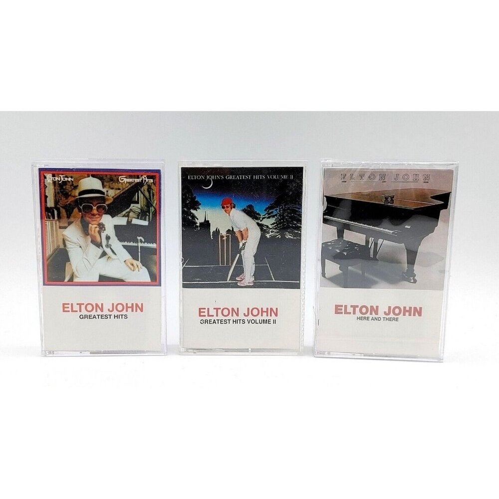 Lot of 3 Elton John Cassettes  (Sealed) Here &There Greatest Hits Volume 1 & 2